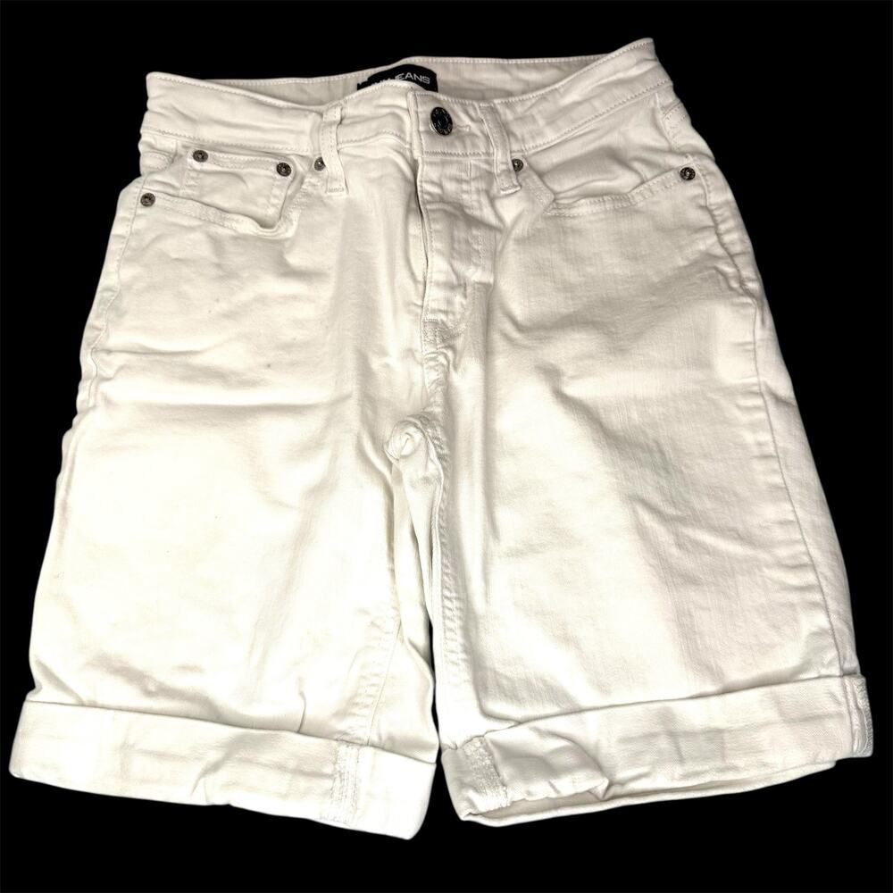 DKNY Jeans White Denim Bermuda Shorts Size 4 – Rolled Cuff Mid Rise